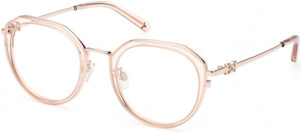 Bally BY5067-H Eyeglasses, 072 - Shiny Rose Gold / Transparent Peach