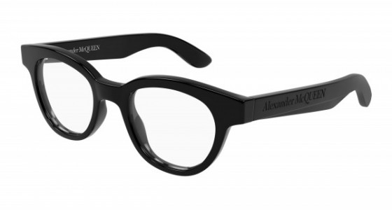 Alexander McQueen AM0384O Eyeglasses, 001 - BLACK with TRANSPARENT lenses
