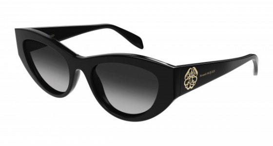 Alexander McQueen AM0377S Sunglasses, 001 - BLACK with GREY lenses