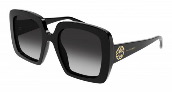 Alexander McQueen AM0378S Sunglasses, 001 - BLACK with GREY lenses