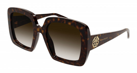 Alexander McQueen AM0378S Sunglasses, 002 - HAVANA with BROWN lenses