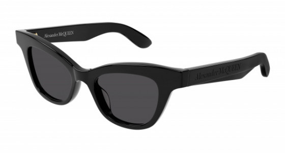 Alexander McQueen AM0381S Sunglasses, 001 - BLACK with GREY lenses