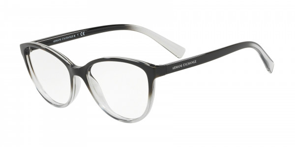 Armani Exchange AX3053 Eyeglasses, 8255 SHINY BLACK & GREY (BLACK)