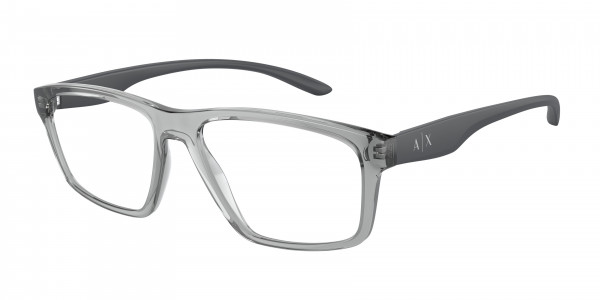 Armani Exchange AX3094 Eyeglasses, 8334 SHINY TRANSPARENT GREY (GREY)