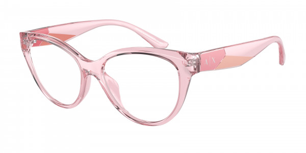 Armani Exchange AX3096U Eyeglasses, 8339 SHINY TRANSPARENT PINK (PINK)
