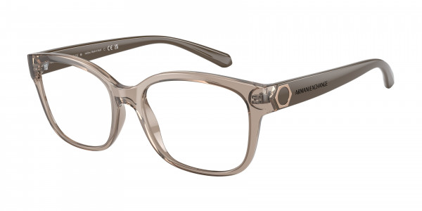 Armani Exchange AX3098F Eyeglasses, 8240 SHINY TRANSPARENT TUNDRA (BROWN)