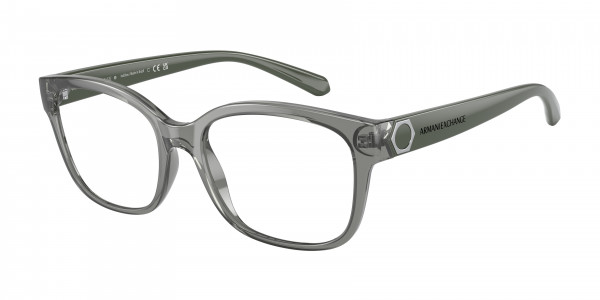Armani Exchange AX3098 Eyeglasses, 8242 SHINY TRANSPARENT GREEN (GREEN)