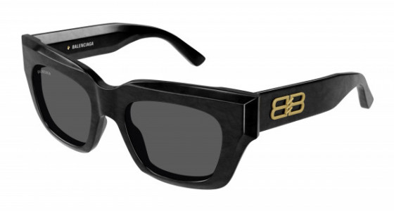 Balenciaga BB0234S Sunglasses, 001 - BLACK with GREY lenses