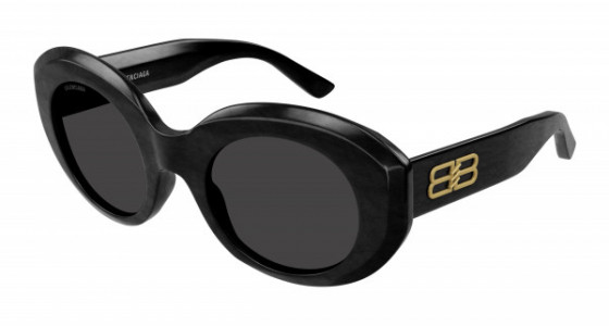 Balenciaga BB0235S Sunglasses, 001 - BLACK with GREY lenses