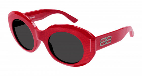 Balenciaga BB0235S Sunglasses, 003 - RED with GREY lenses