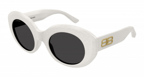 Balenciaga BB0235S Sunglasses, 004 - WHITE with GREY lenses