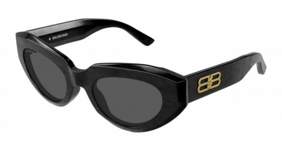 Balenciaga BB0236S Sunglasses, 001 - BLACK with GREY lenses