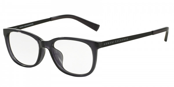 Armani Exchange AX3005F Eyeglasses, 8005 SHINY TRANSPARENT GREY (GREY)