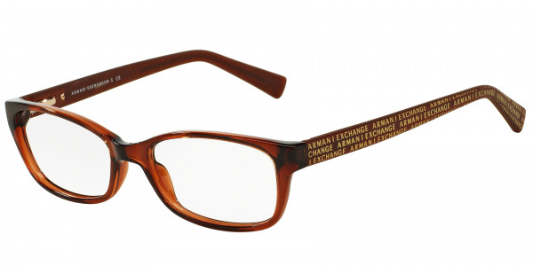 Armani Exchange AX3009F Eyeglasses, 8063 BROWN TRANSPARENT