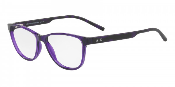 Armani Exchange AX3047 Eyeglasses, 8236 SHINY VIOLET (VIOLET)