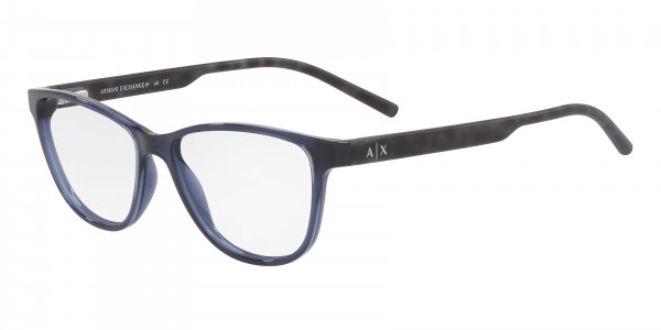 Armani Exchange AX3047 Eyeglasses, 8237 SHINY BLUE (BLUE)