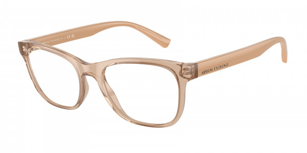Armani Exchange AX3057F Eyeglasses, 8240 SHINY TRANSPARENT TUNDRA (BROWN)