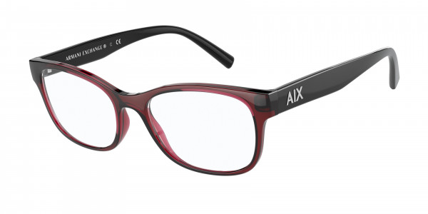 Armani Exchange AX3076F Eyeglasses, 8298 SHINY BORDEAUX (RED)