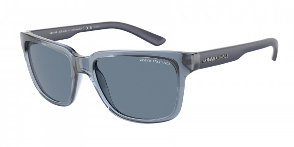 Armani Exchange AX4026S Sunglasses, 82782V SHINY TRANSPARENT BLUE DARK BL (BLUE)