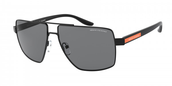 Armani Exchange AX2037S Sunglasses, 600081 MATTE BLACK POLAR GREY (BLACK)