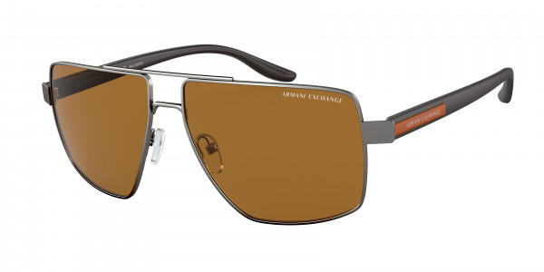 Armani Exchange AX2037S Sunglasses, 600383 MATTE GUNMETAL POLAR BROWN (GREY)
