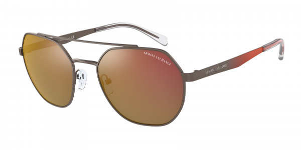 Armani Exchange AX2041S Sunglasses, 60016Q MATTE BROWN DARK GREY MIRROR R (BROWN)