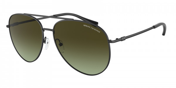 Armani Exchange AX2043S Sunglasses, 6000E8 MATTE BLACK GREEN GRADIENT BRO (BLACK)