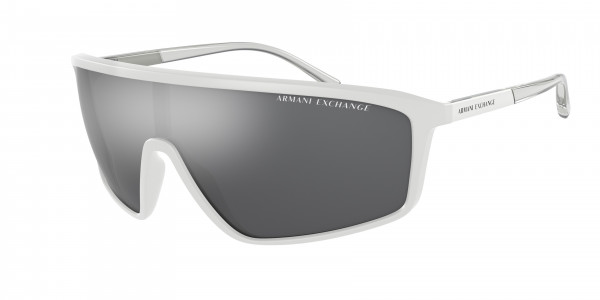 Armani Exchange AX4119S Sunglasses, 81566G MATTE WHITE GREY MIRROR SILVER (WHITE)