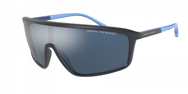 Armani Exchange AX4119S Sunglasses, 818155 MATTE BLUE DARK BLUE MIRROR BL (BLUE)