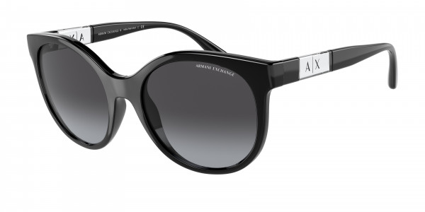 Armani Exchange AX4120S Sunglasses, 81588G SHINY BLACK GRADIENT GREY (BLACK)