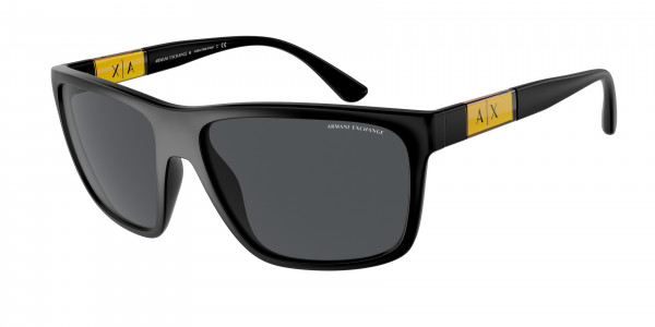 Armani Exchange AX4121S Sunglasses, 807887 MATTE BLACK DARK GREY (BLACK)