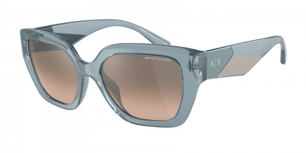 Armani Exchange AX4125SU Sunglasses, 82408Z SHINY TRANSPARENT AZURE CLEAR (BLUE)