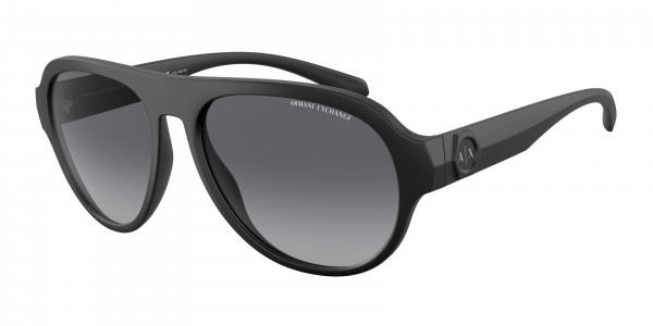 Armani Exchange AX4126SU Sunglasses, 8078T3 MATTE BLACK POLAR GRADIENT GRE (BLACK)