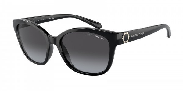 Armani Exchange AX4127SF Sunglasses, 81588G SHINY BLACK GRADIENT GREY (BLACK)