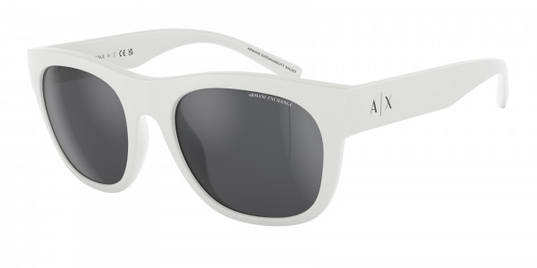 Armani Exchange AX4128SU Sunglasses, 83156G MATTE WHITE GREY MIRROR SILVER (WHITE)