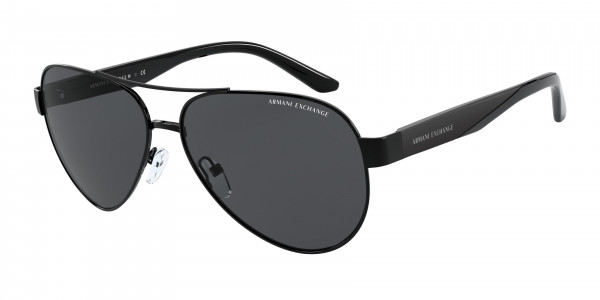Armani Exchange AX2034S Sunglasses, 600087 SHINY BLACK GREY (BLACK)