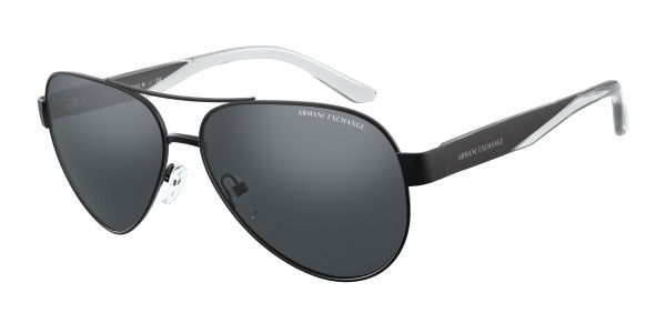 Armani Exchange AX2034S Sunglasses, 60636G MATTE BLACK MIRROR BLACK (BLACK)