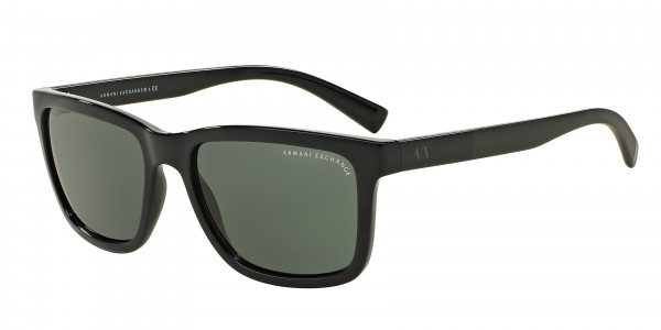 Armani Exchange AX4045S Sunglasses, 817871 SHINY BLACK GREEN (BLACK)