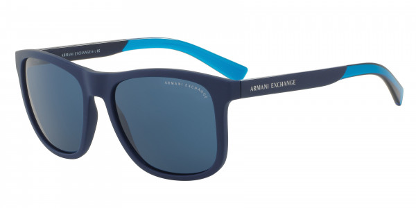 Armani Exchange AX4049SF Sunglasses, 818380 MATTE BLUE BLUE (BLUE)