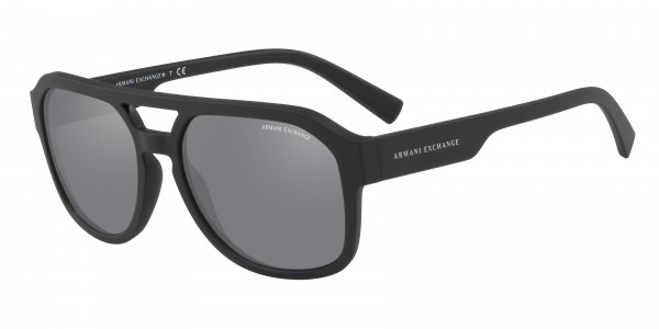 Armani Exchange AX4074S Sunglasses, 80786G MATTE BLACK MIRROR BLACK (BLACK)