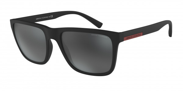 Armani Exchange AX4080S Sunglasses, 80786G MATTE BLACK MIRROR BLACK (BLACK)