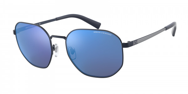 Armani Exchange AX2036S Sunglasses, 609955 MATTE BLUE MIRROR BLUE (BLUE)