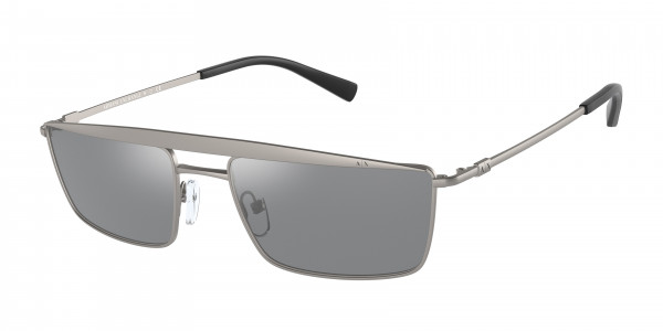 Armani Exchange AX2038S Sunglasses, 60036G MATTE GUNMETAL GREY MIRROR SIL (GREY)