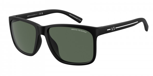 Armani Exchange AX4041SF Sunglasses, 807871 MATTE BLACK DARK GREEN (BLACK)