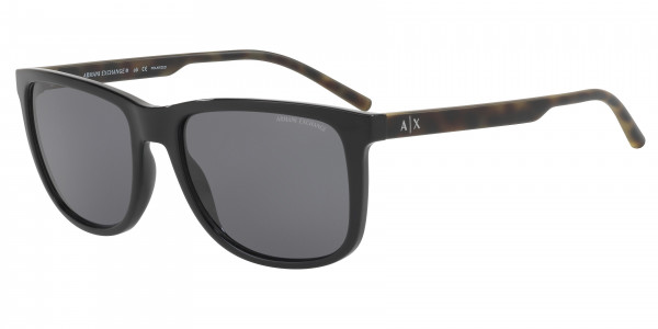 Armani Exchange AX4070S Sunglasses, 815881 SHINY BLACK GREY POLAR (BLACK)