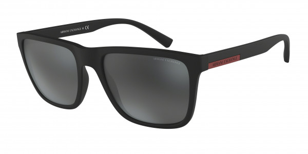 Armani Exchange AX4080SF Sunglasses, 80786G MATTE BLACK MIRROR BLACK (BLACK)