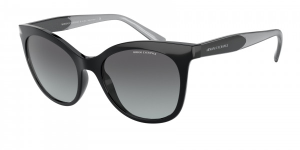 Armani Exchange AX4094S Sunglasses, 81588G SHINY BLACK GREY GRADIENT (BLACK)