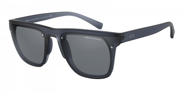 Armani Exchange AX4098S Sunglasses, 83176G MATTE BLUE MIRROR SILVER (MATTE BLUE)