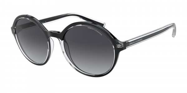 Armani Exchange AX4101SF Sunglasses, 83218G SHINY BLACK GRADIENT GREY (BLACK)