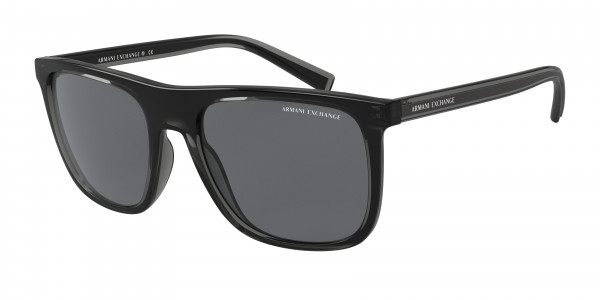 Armani Exchange AX4102S Sunglasses, 831887 SHINY BLACK GREY (BLACK)